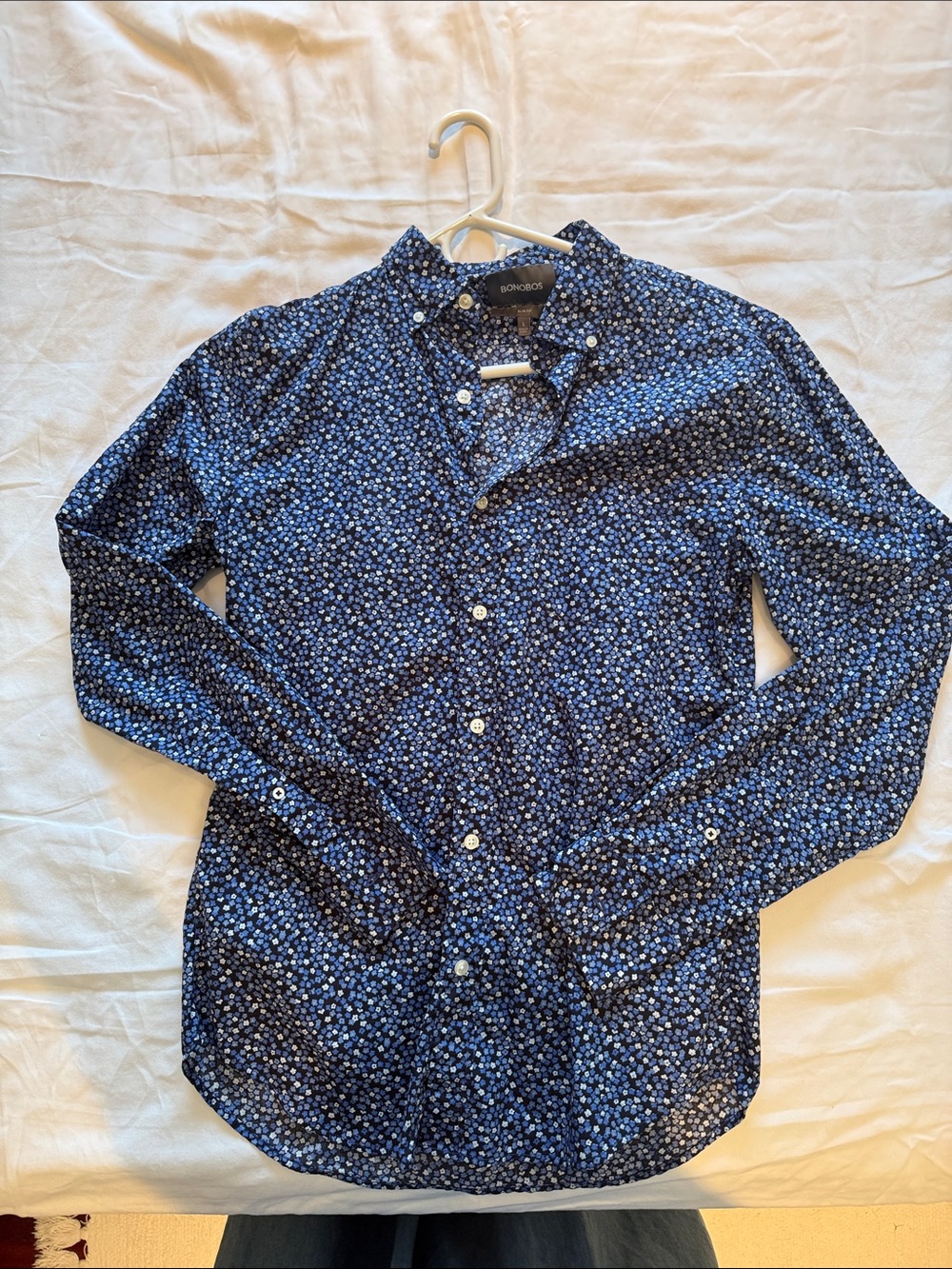 Bonobos Men's Navy Blue Floral Button-Up Shirt